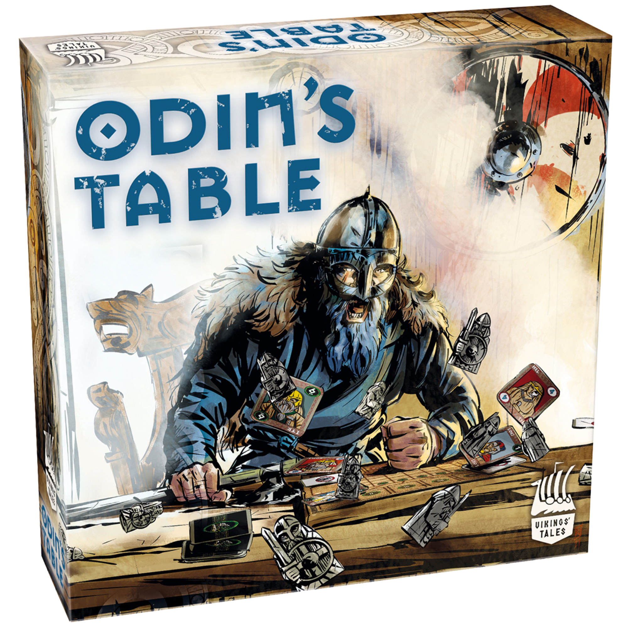 Vikings Tales Odins Table brettspill eske med Odin viking og mystisk atmosfære motiv